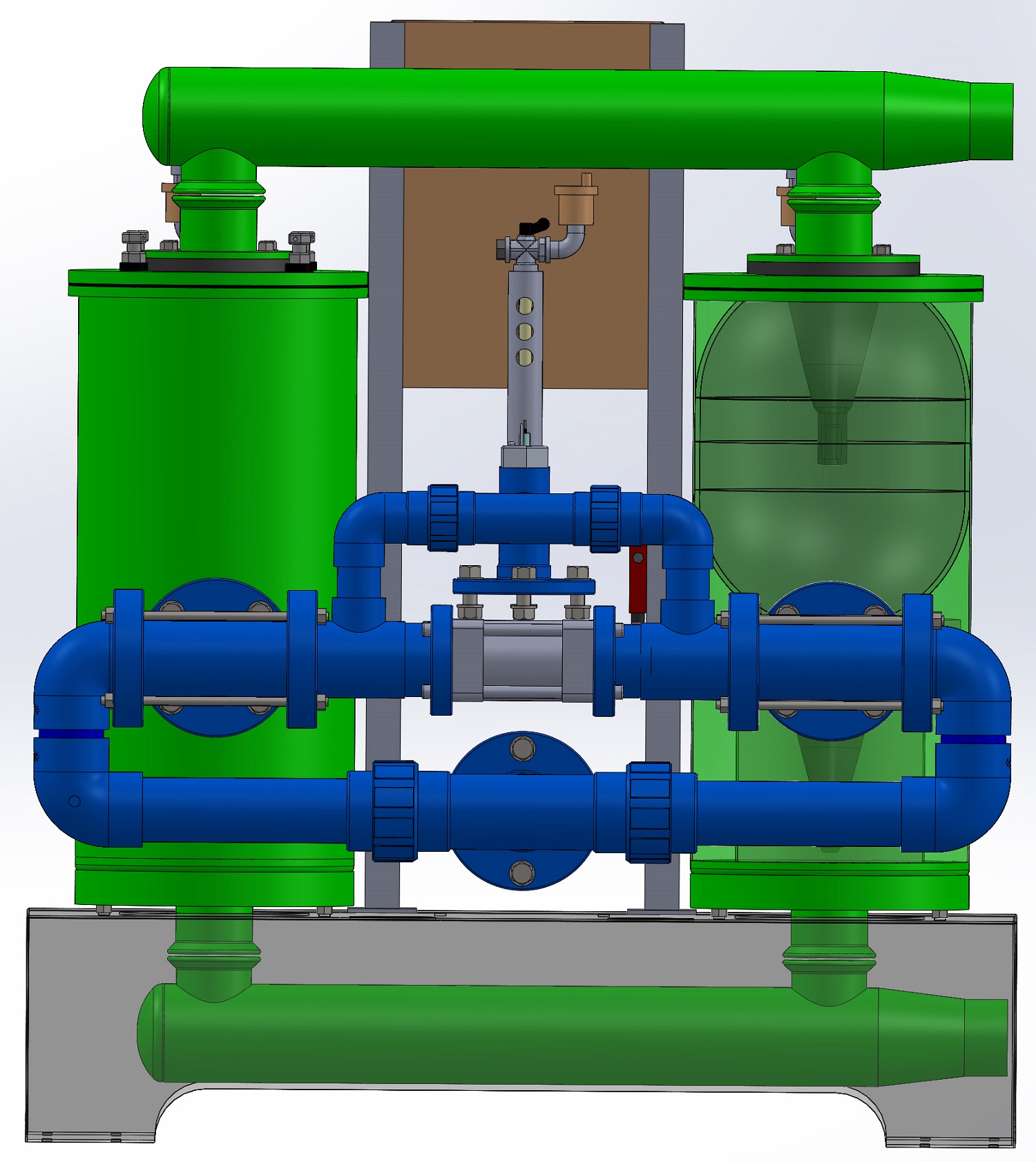 Tarua ® self-priming pump construction — dual circuit diagram showing hydraulic service circuit and pumping circuit