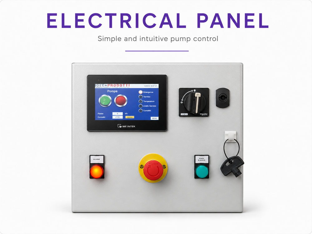 Electrical control panel for the Tarua self priming pump